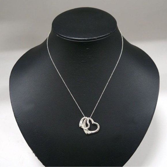 Tiffany & Co Double floating Heart Necklace S925 Elsa Peretti